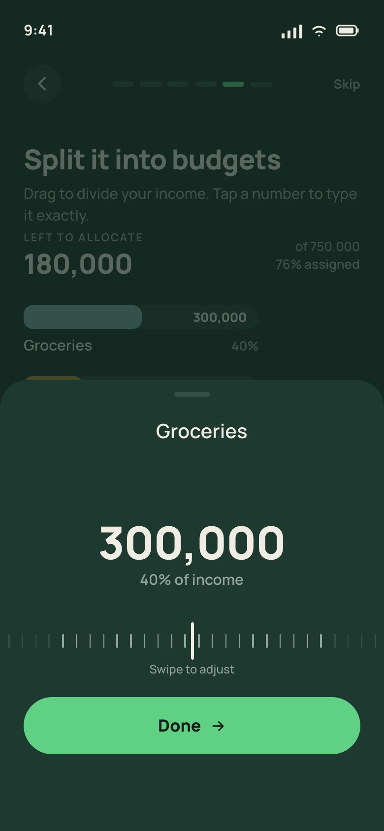 Splitting income into budgets with the budget ruler